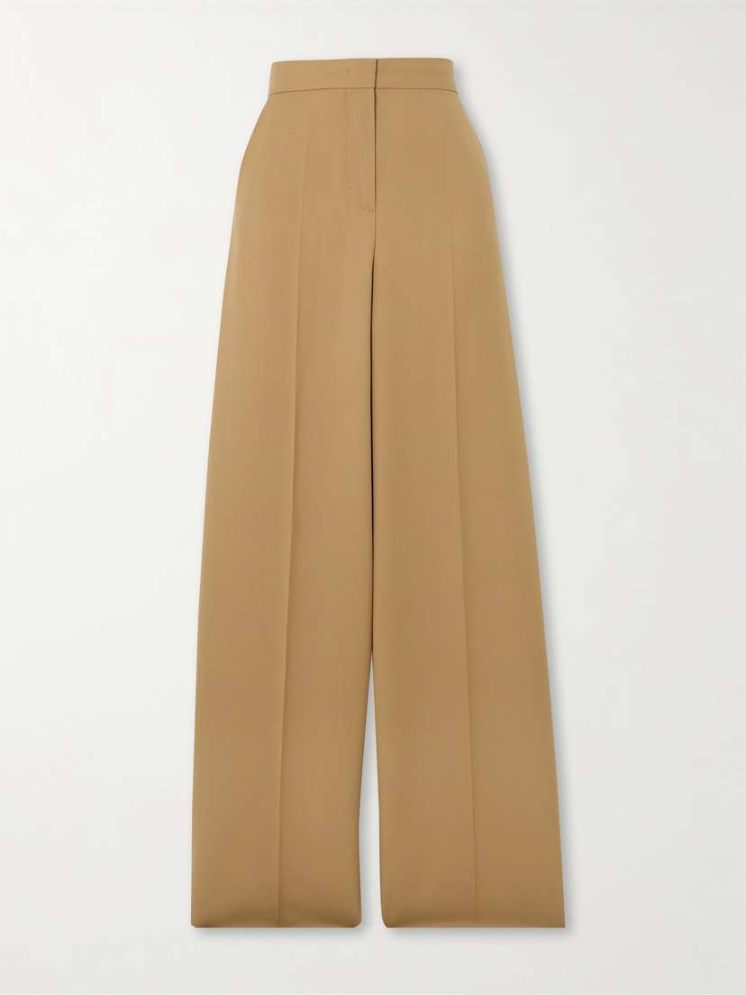 Max Mara Senna Pleated Wool-twill Wide-leg Pants