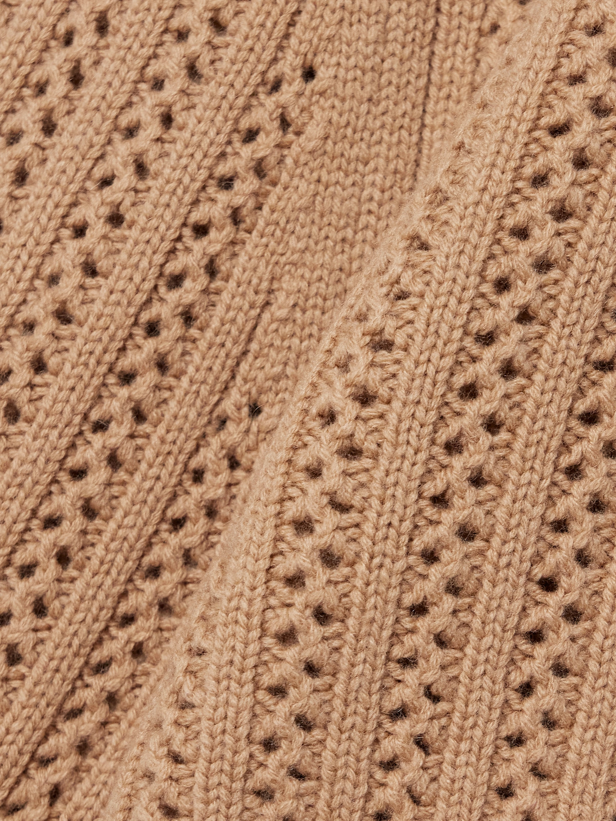 Max Mara Hodeida Ribbed Pointelle-knit Wool And Cashmere-blend Sweater In Neutrals