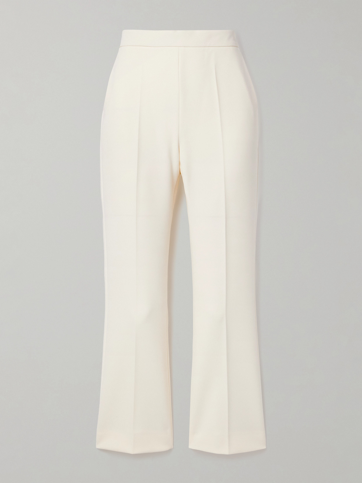 Max Mara Nepeta Wool Straight High Waist Pants In Ivory