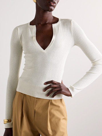Max Mara Urlo ribbed silk and cashmere-blend sweater