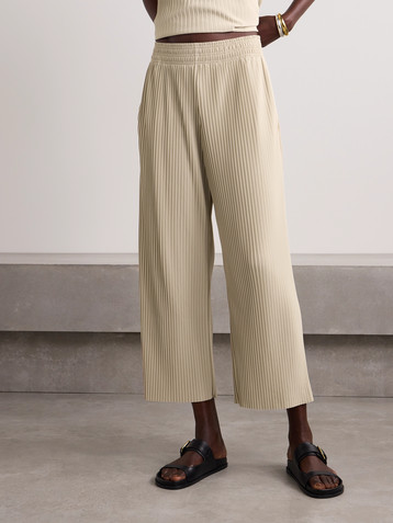 Max Mara Leisure Rolanda cropped plissé-crepe wide-leg pants