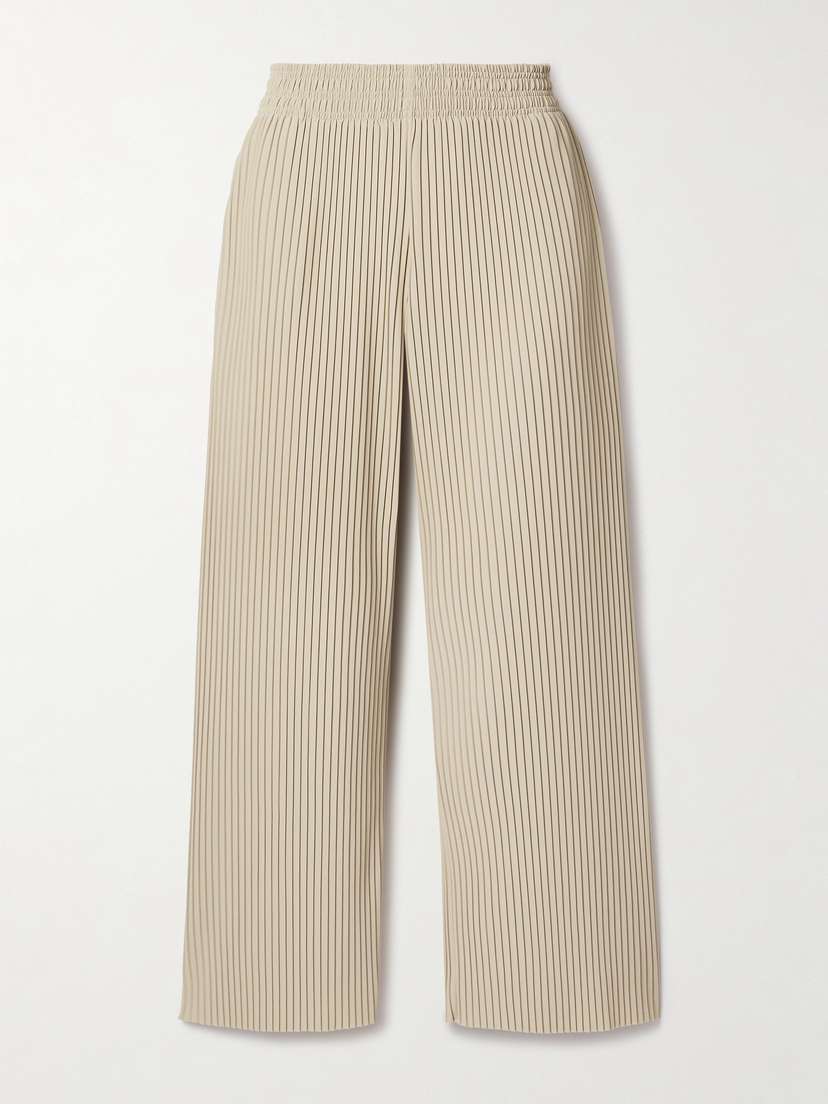 Max Mara Leisure Rolanda Cropped Plissé-crepe Wide-leg Pants