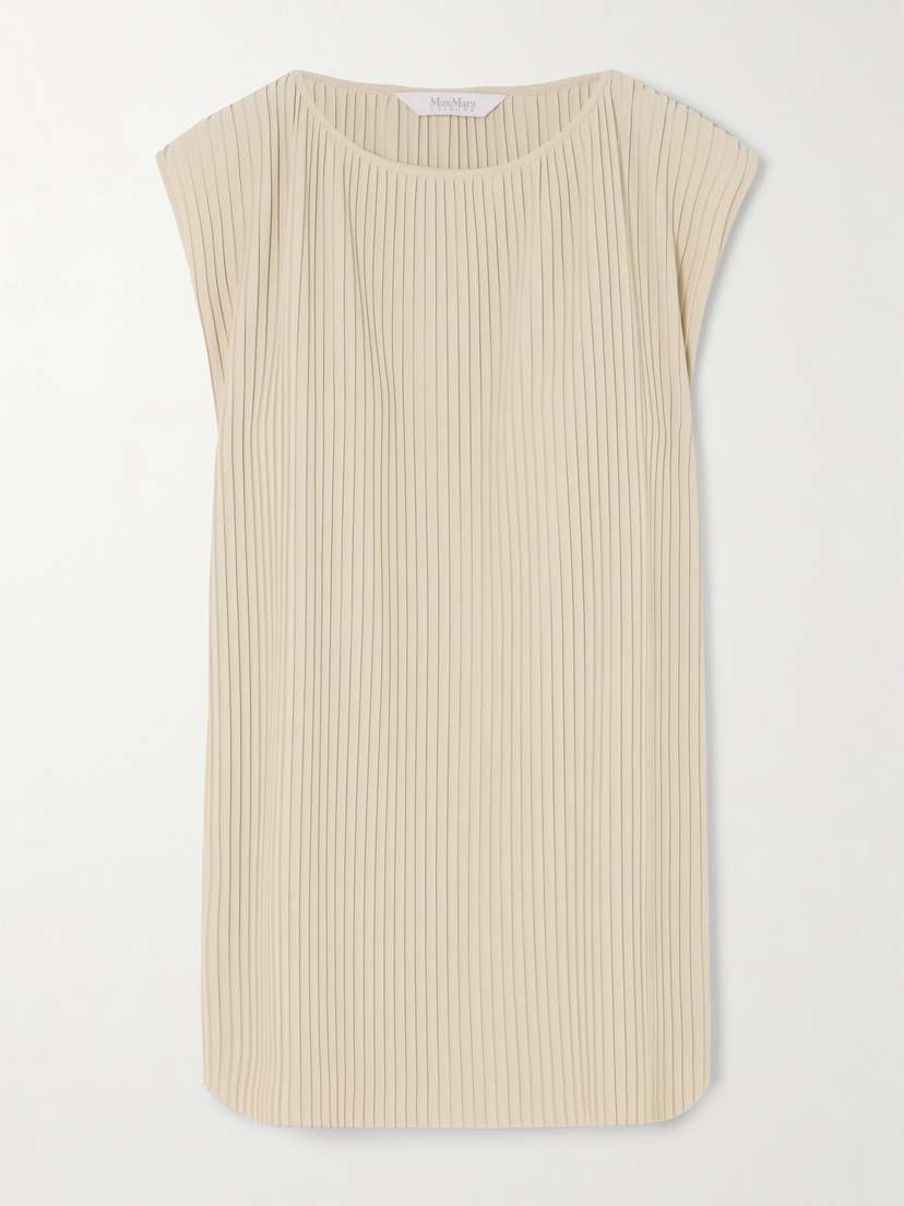 Max Mara Cambusa Plissé-chiffon Top