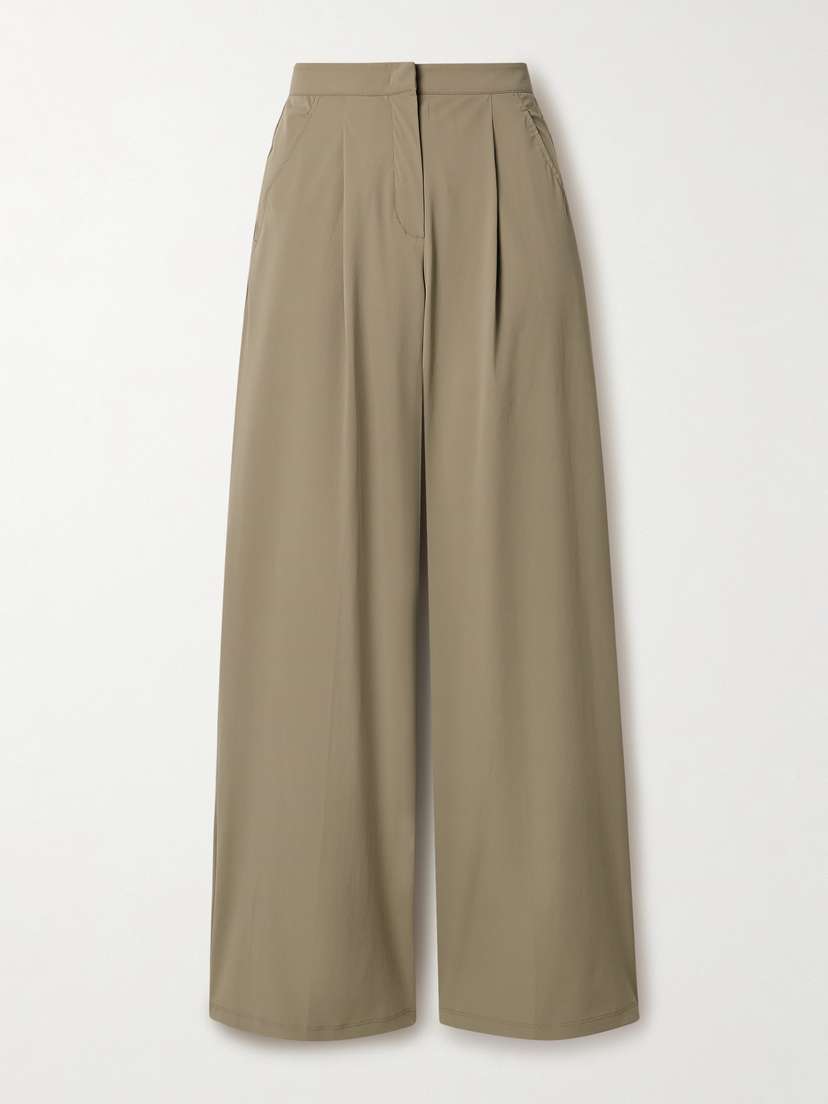 Max Mara Leisure Bonn Pleated Stretch-jersey Wide-leg Pants - x small
