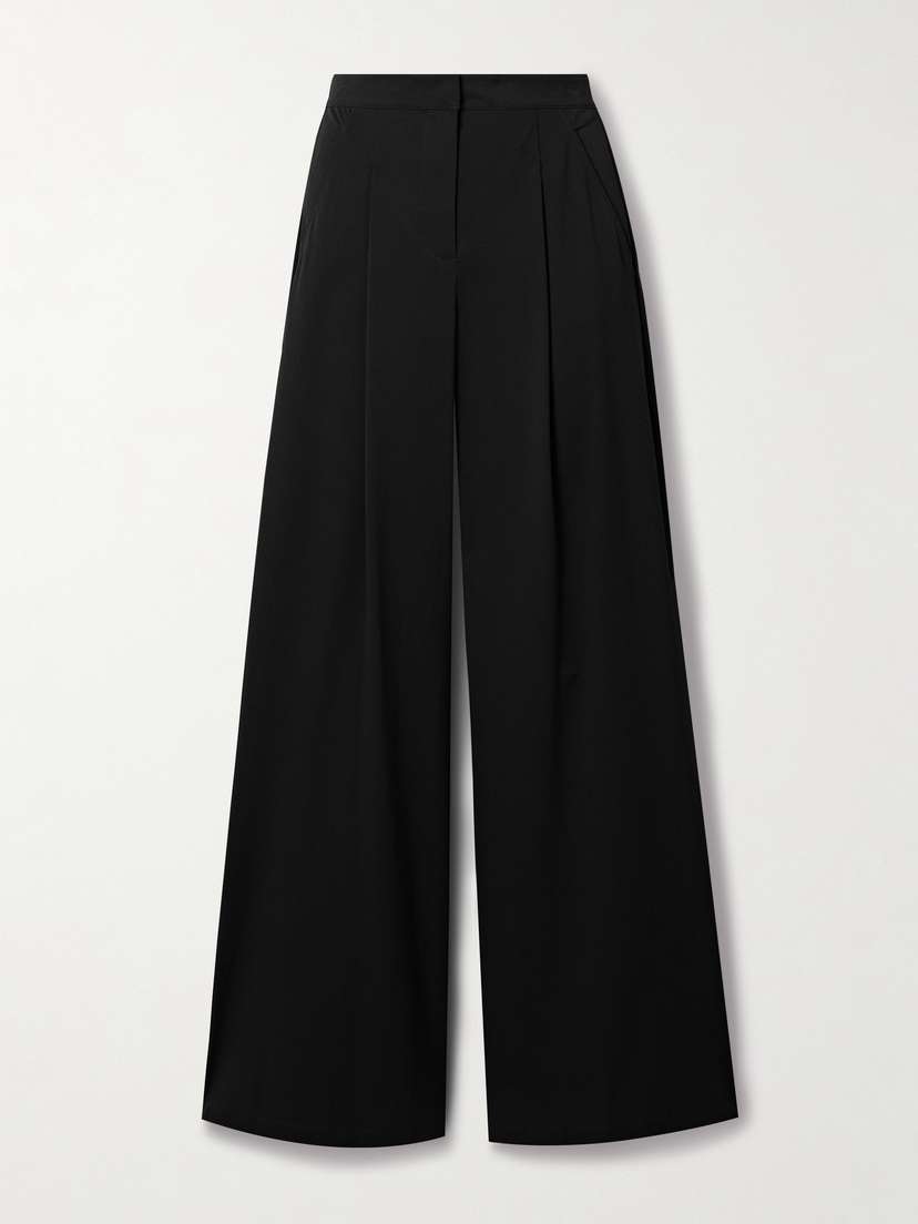 Max Mara Leisure Bonn Pleated Stretch-jersey Wide-leg Pants