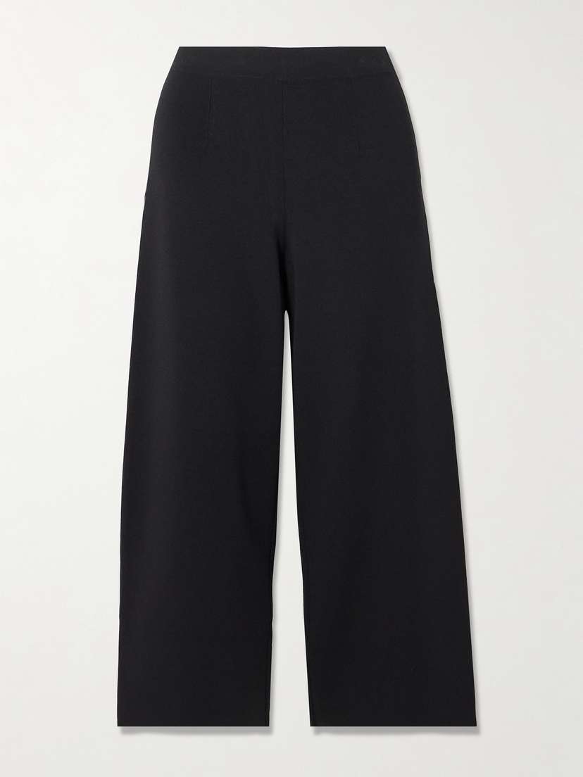 Max Mara Leisure Grembo Cropped Ribbed-knit Wide-leg Pants - x large