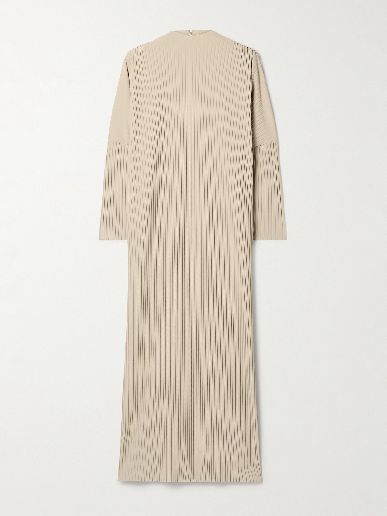 Max Mara Leisure Faraone Plissé-crepe Midi Dress In Neutrals