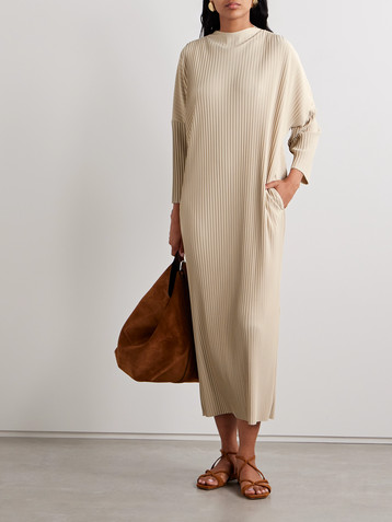 Max Mara Leisure Faraone plissé-crepe midi dress