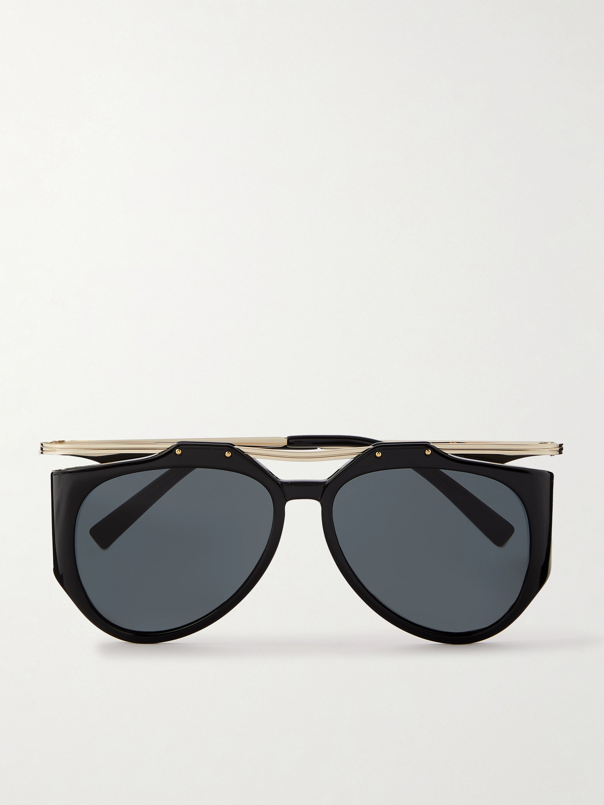 Shop Saint Laurent Amelia Aviator-style Acetate And Gold-tone Sunglasses In Black