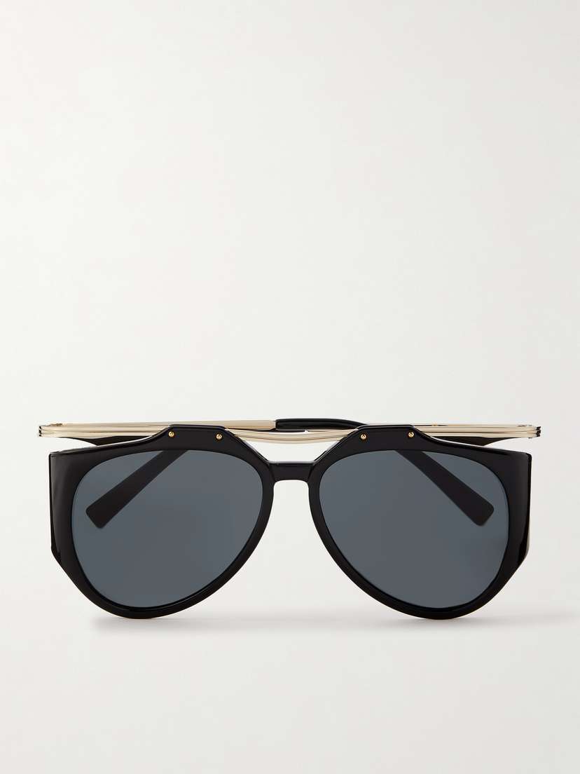 Saint Laurent Eyewear Amelia Aviator-style Acetate And Gold-tone Sunglasses