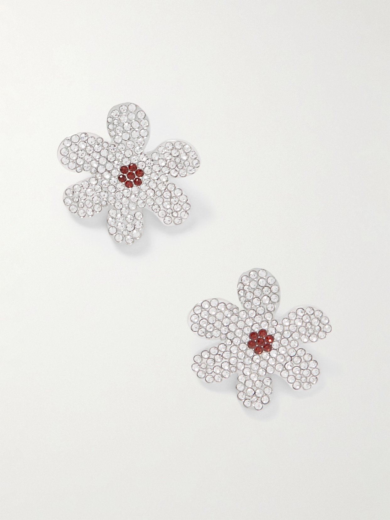 Marni Daisy Silver-tone Crystal Earrings