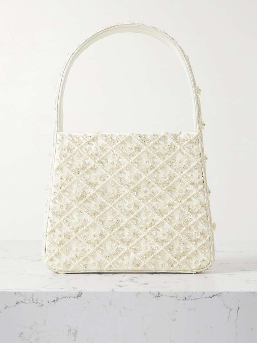 Clio Peppiatt Embellished Satin Shoulder Bag