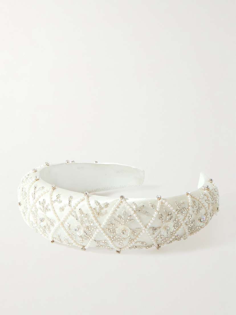 Clio Peppiatt Embellished Satin Headband