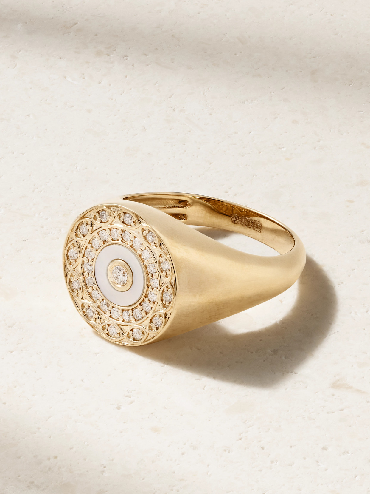 Sydney Evan 14-karat Gold Diamond And Mother-of-pearl Ring