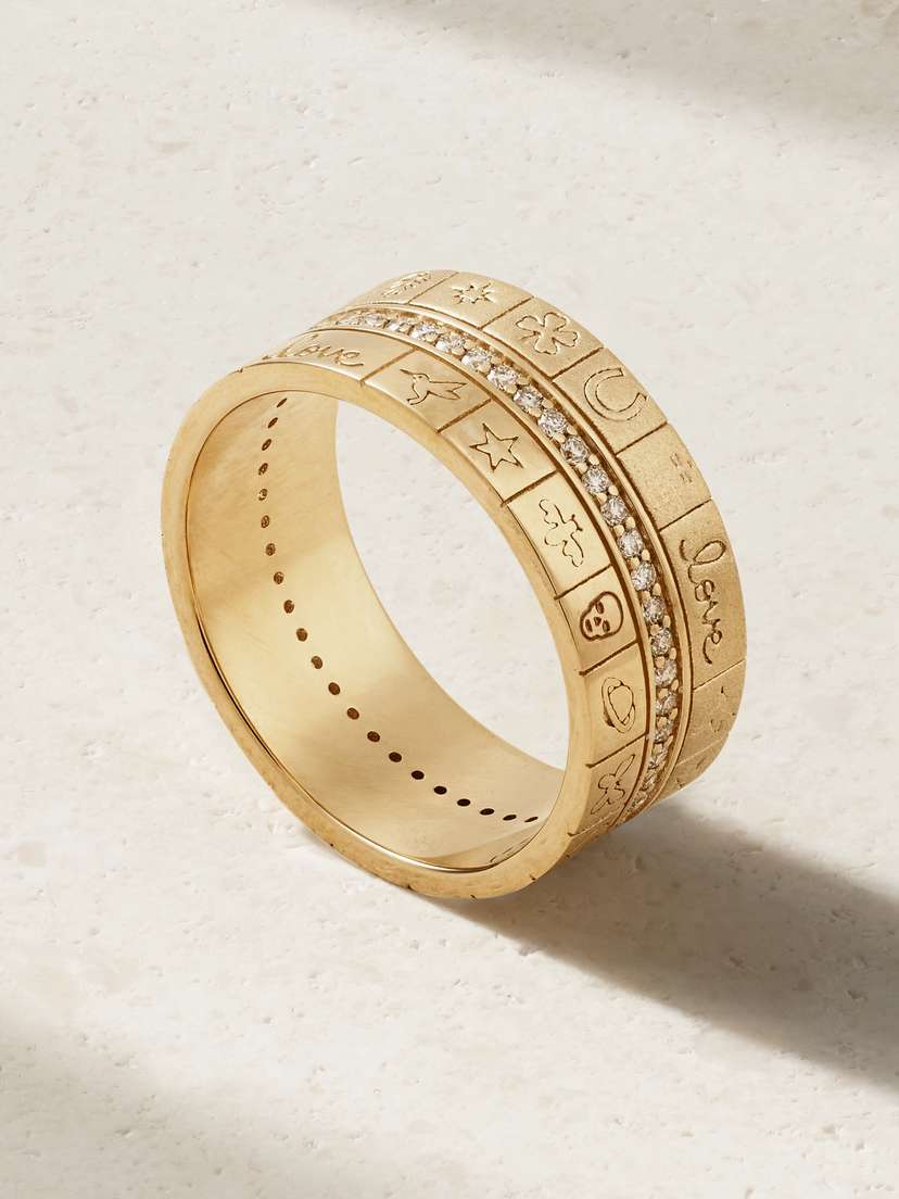 Sydney Evan Icon 14-karat Gold Diamond Ring