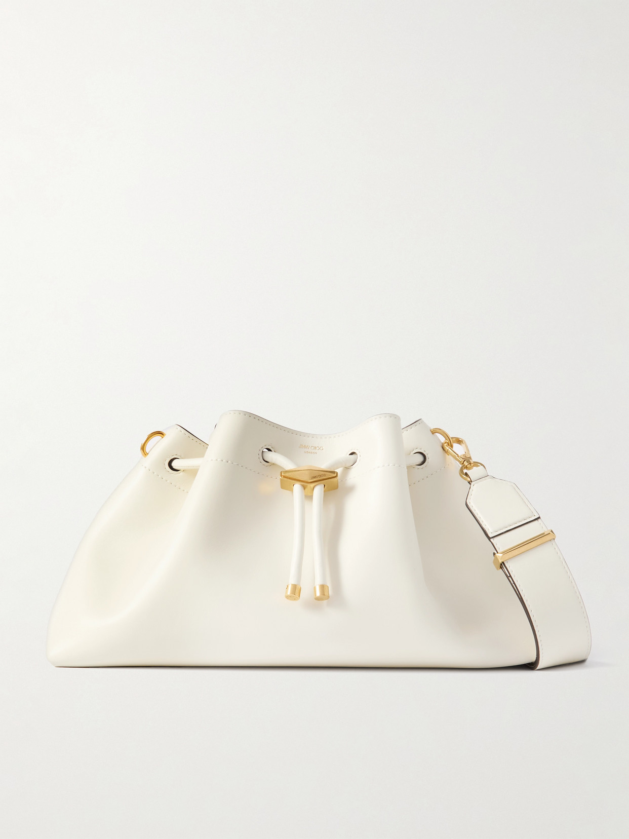 Jimmy Choo Cinch Leather Shoulder Bag In Cream