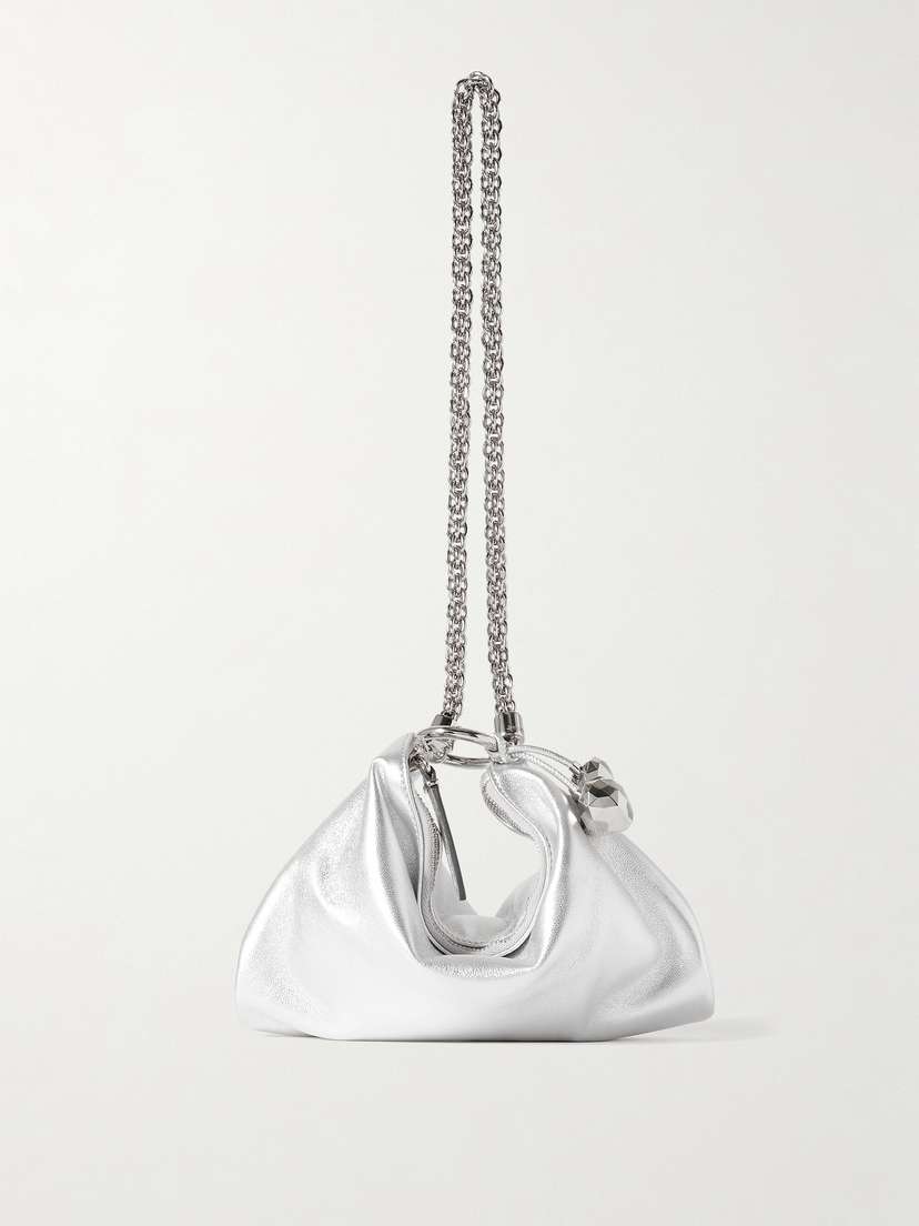 Jimmy Choo Callie Embellished Metallic Leather Shoulder Bag