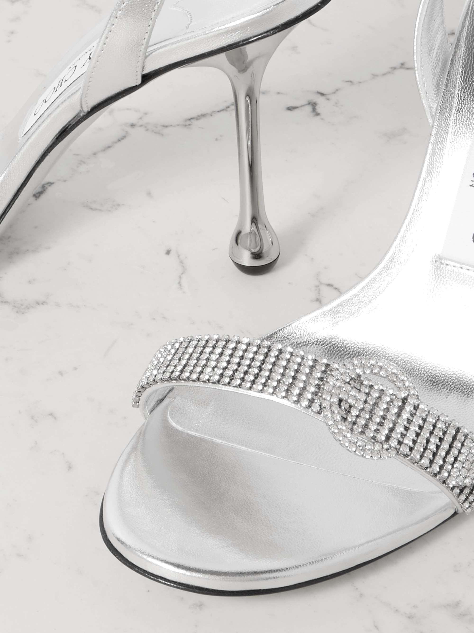 JIMMY CHOO Tabatha 95 crystal-embellished metallic leather