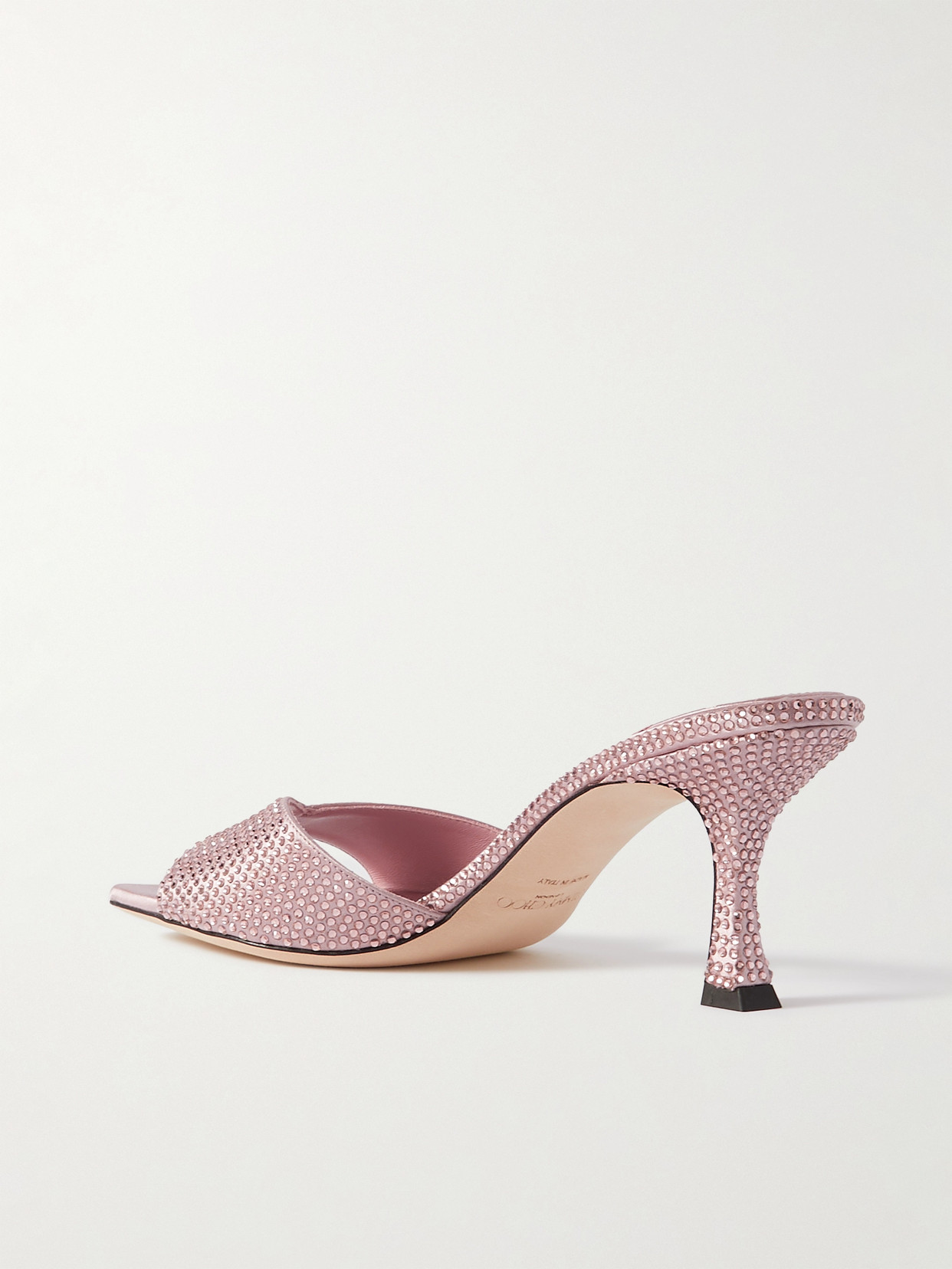 Jimmy Choo Skye 70 Crystal-embellished Satin Mules In Pink