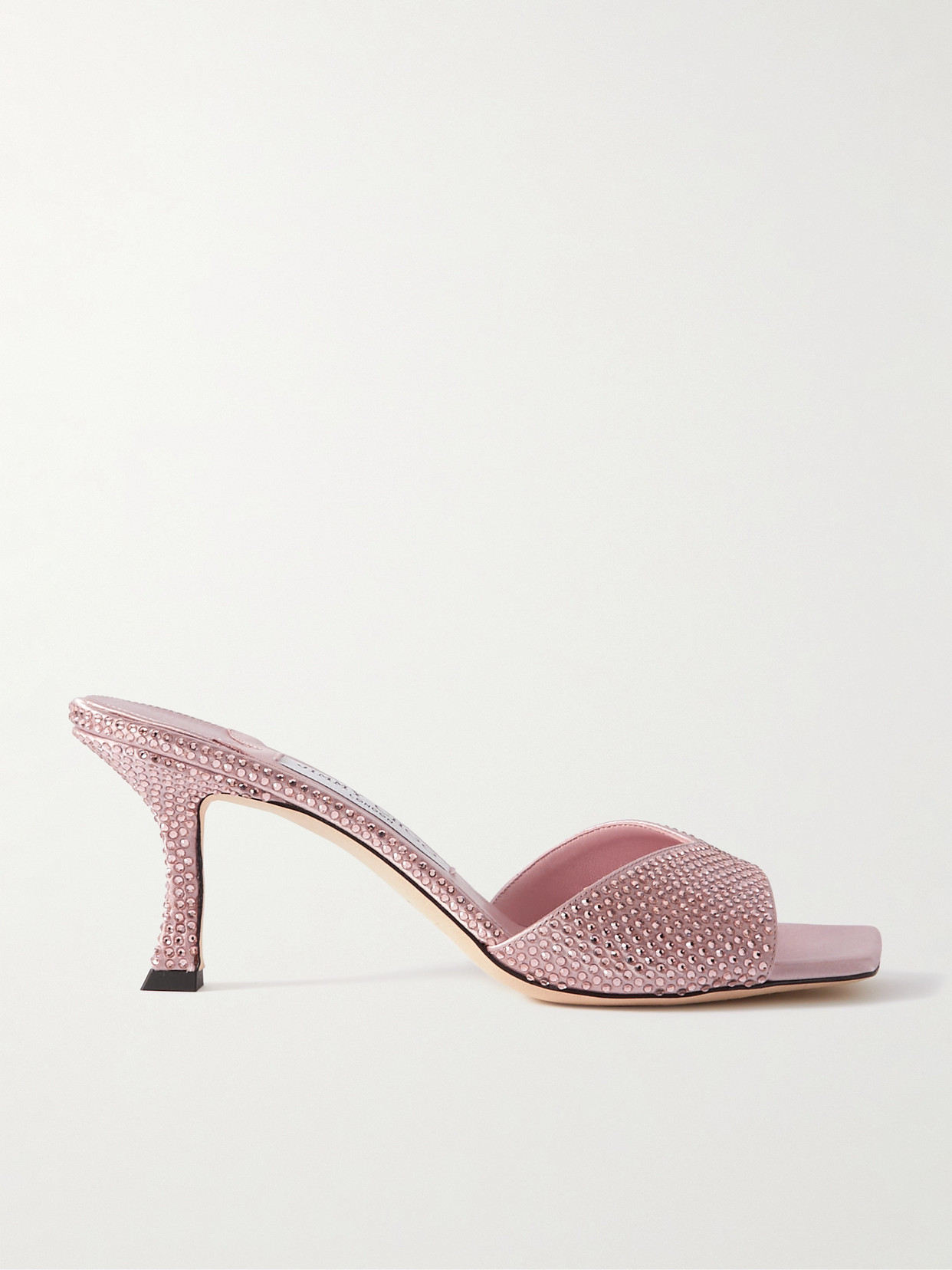 Jimmy Choo Skye 70 Crystal-embellished Satin Mules In Pink