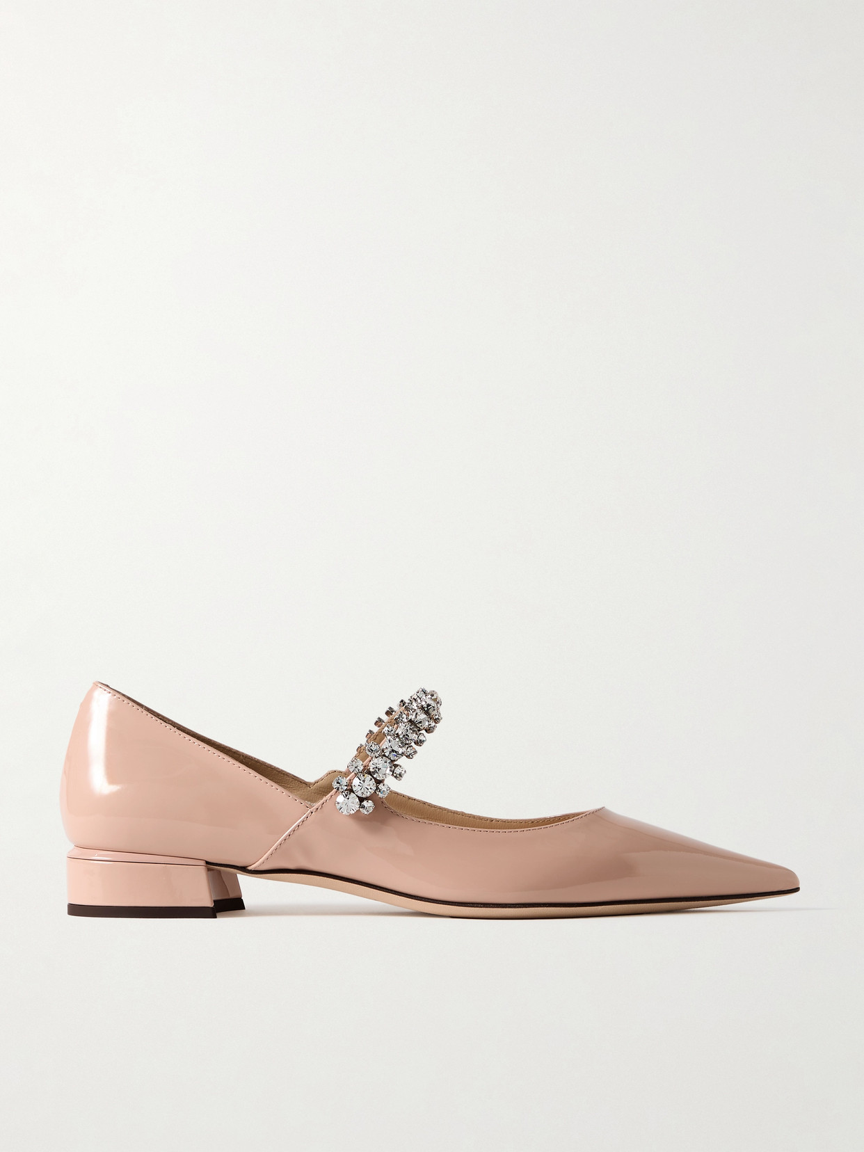 Jimmy Choo - Bing 25 Crystal-embellished Patent-leather Pumps - Neutrals