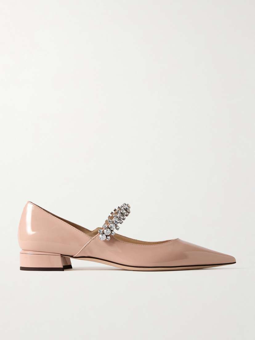 Jimmy Choo Bing 25 Crystal-embellished Patent-leather Pumps