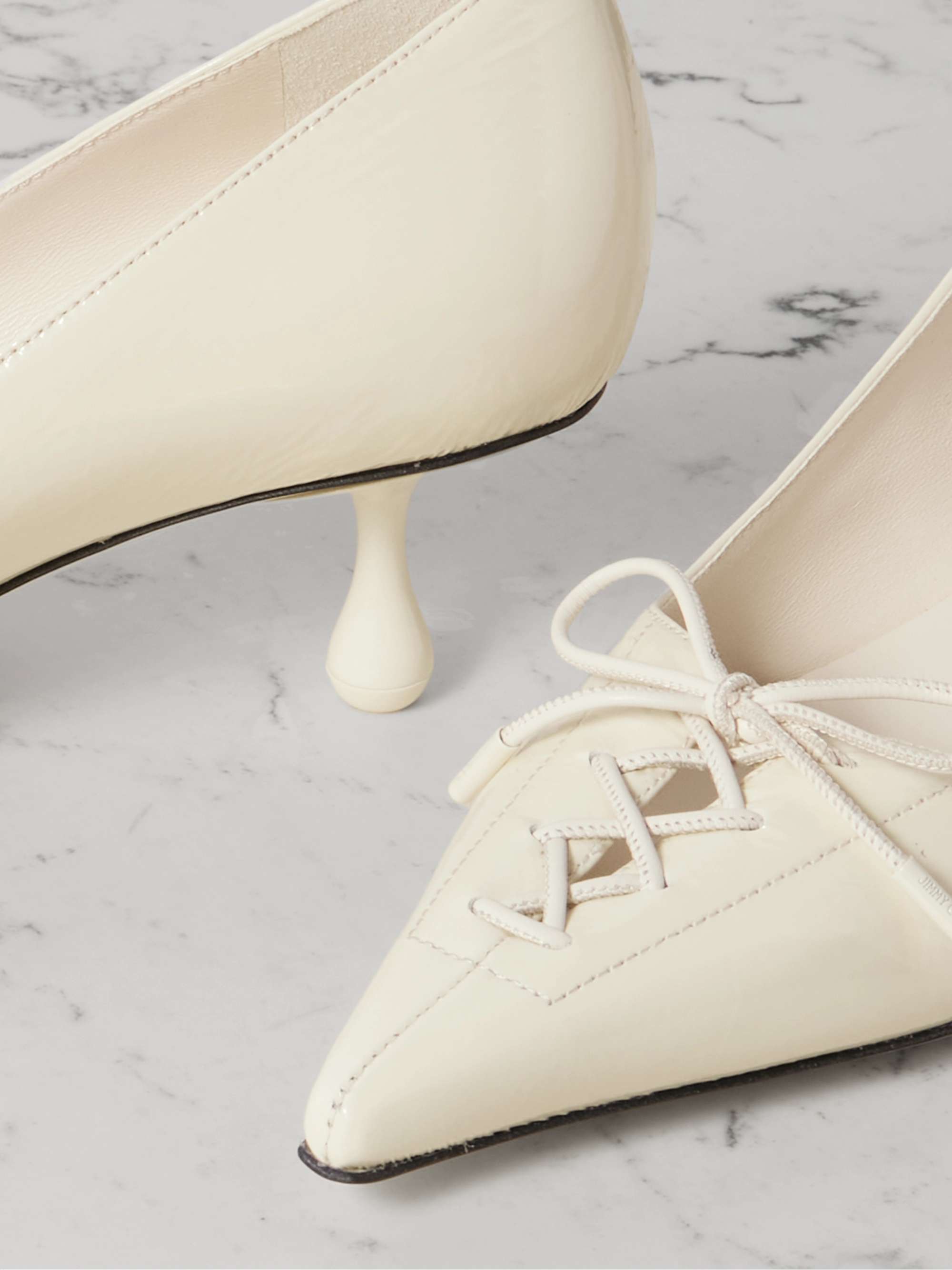 JIMMY CHOO Scarlett 50 lace-up patent-leather pointed-toe JIMMY CHOO Scarlett 50 lace-up patent-leather pointed-toe