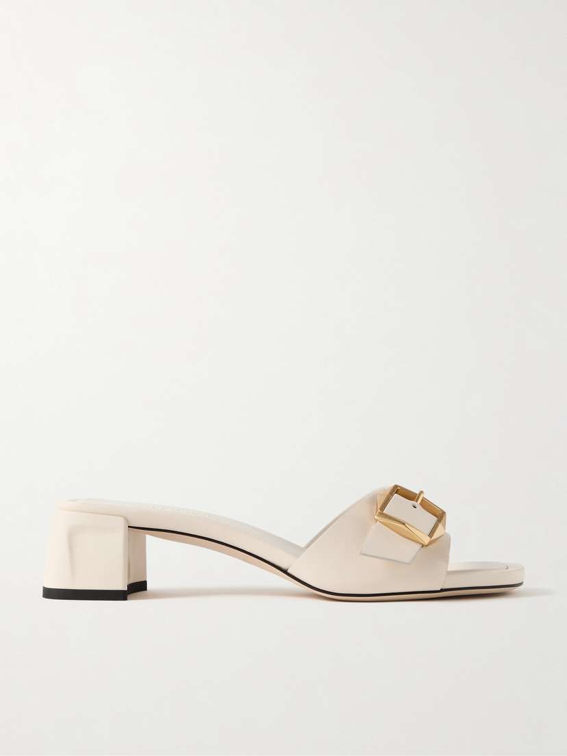 Jimmy Choo Hawke 40 Buckled Leather Mules