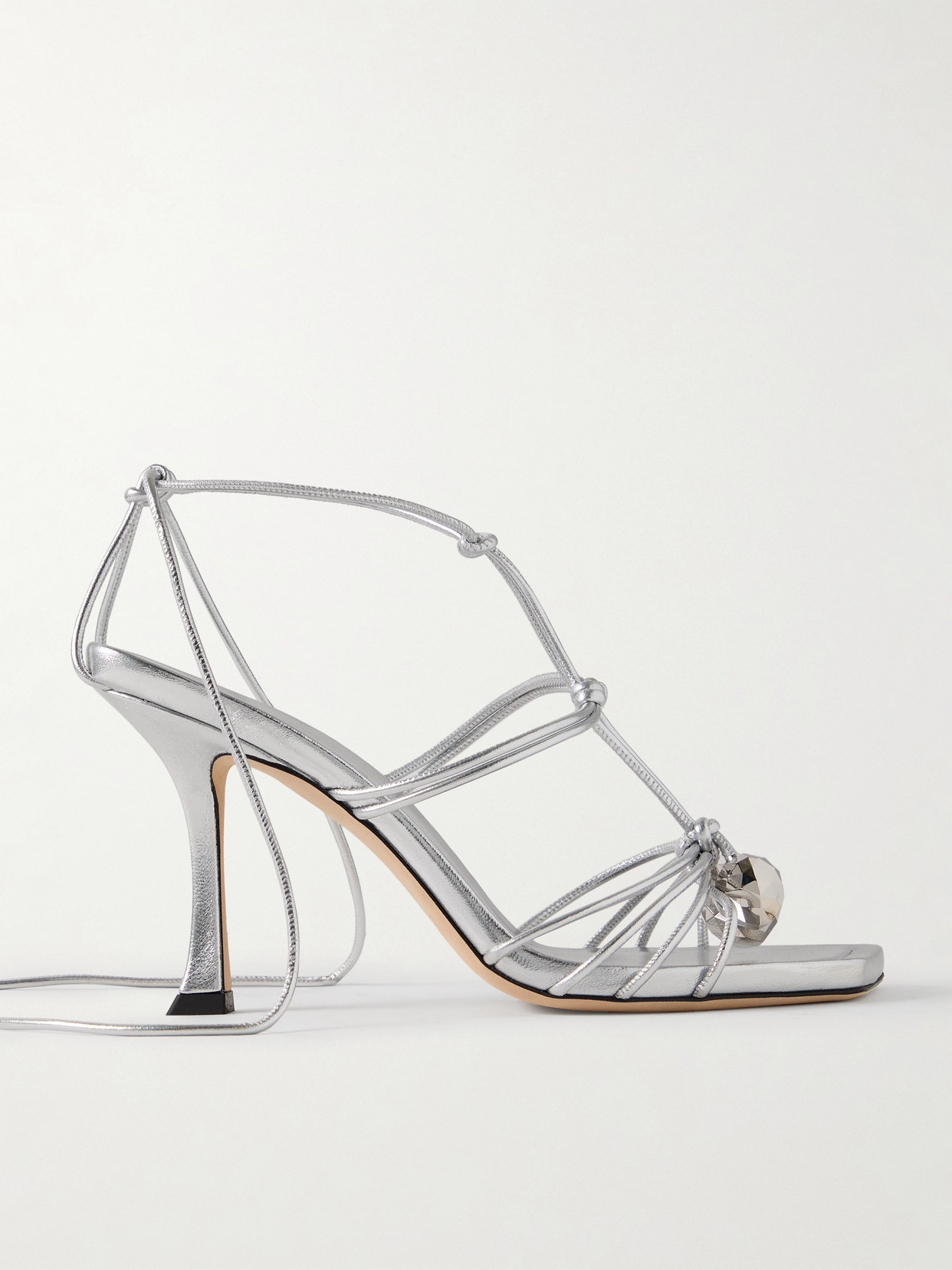 Jimmy Choo Jemma 90 Metallic Nappa Leather Sandals In Silver