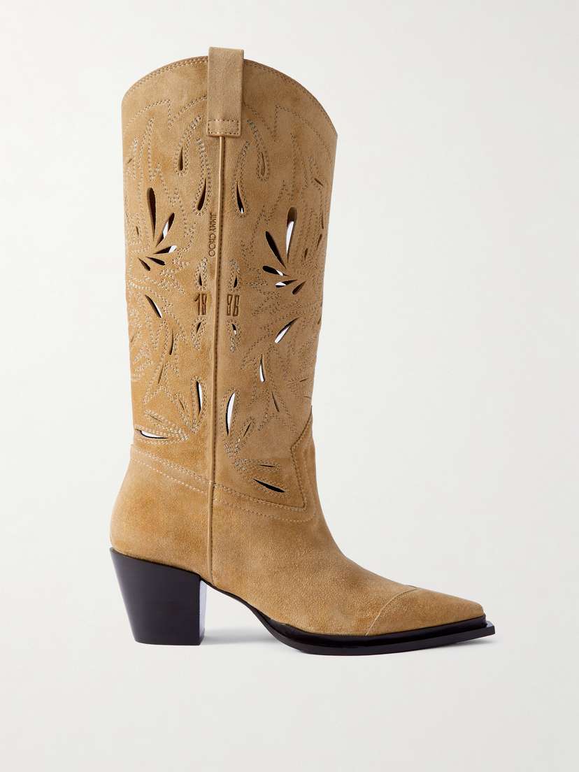 Jimmy Choo Cece Mid Ii Cut-out Suede Boots