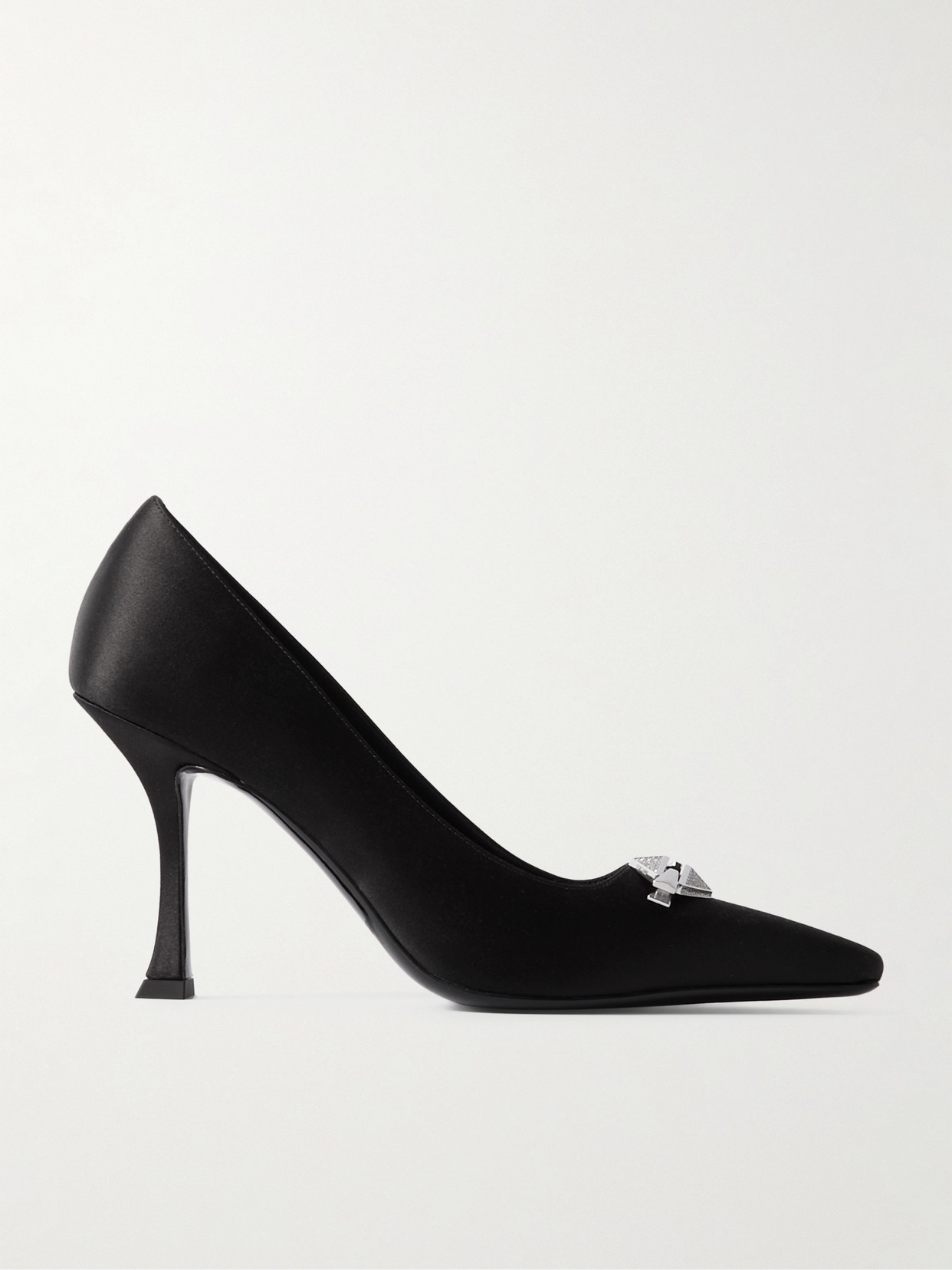 Jimmy Choo Ryker 90 Embellished Satin Pumps In Black