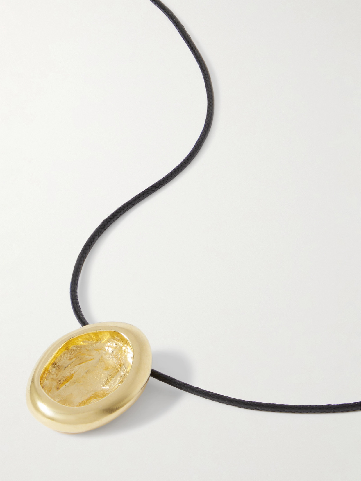 THE YSSO AESOP GOLD-PLATED AND CORD NECKLACE