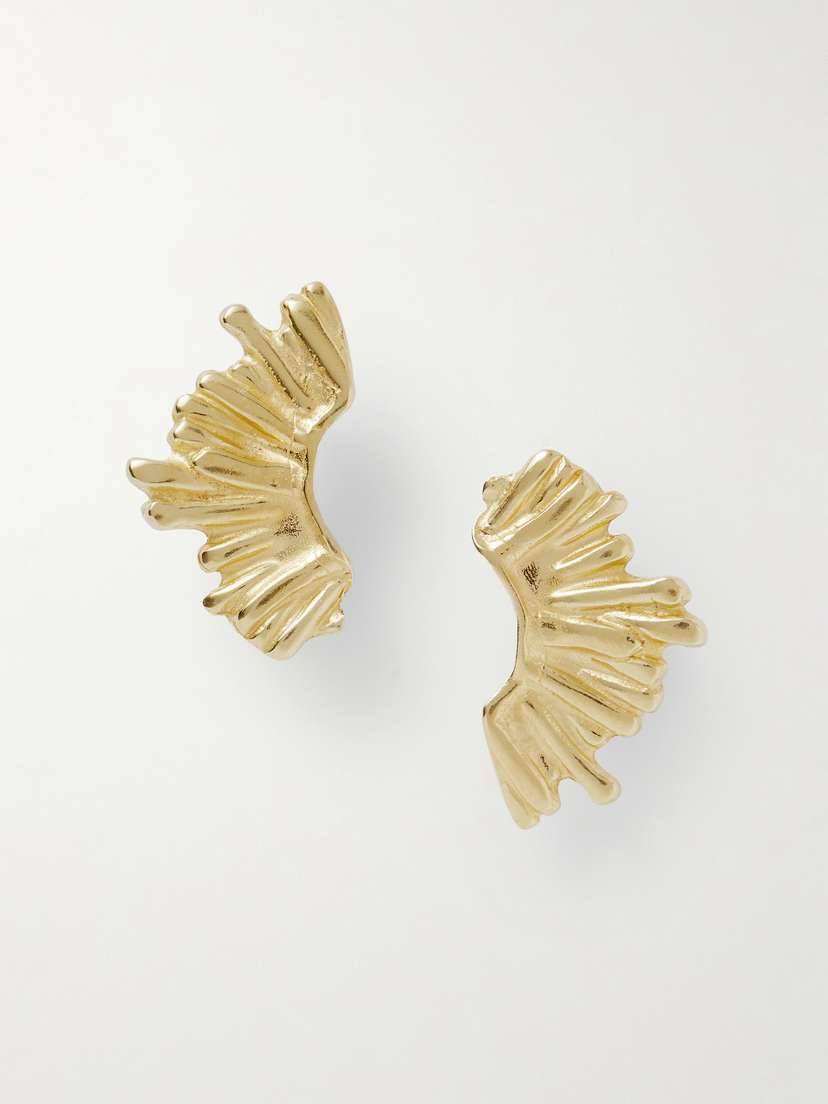 YSSO Crescent Sun Gold-plated Earrings