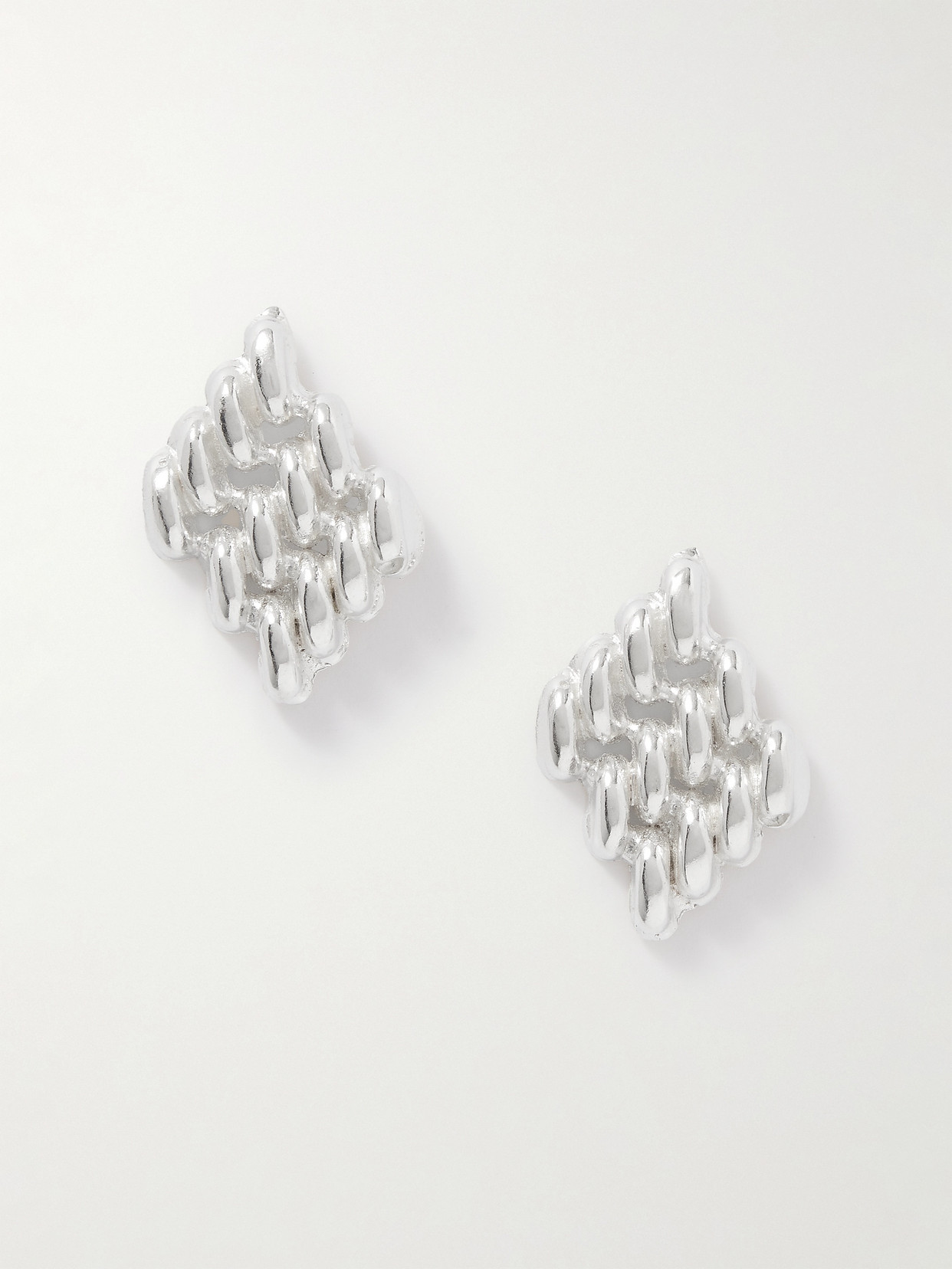 The Ysso Chain Link Sterling Silver Earrings In Metallic