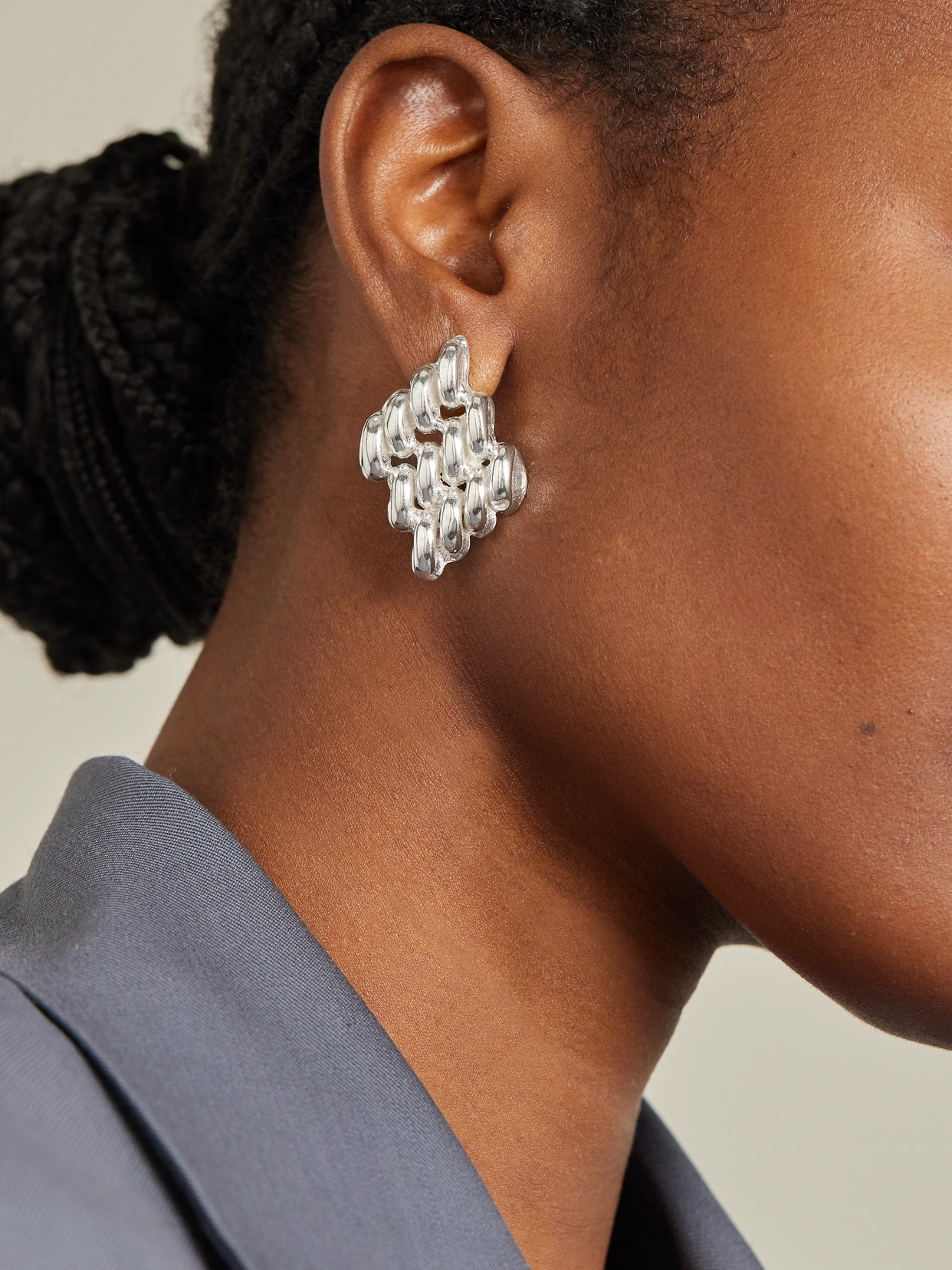 The Ysso Chain Link Sterling Silver Earrings In Silver