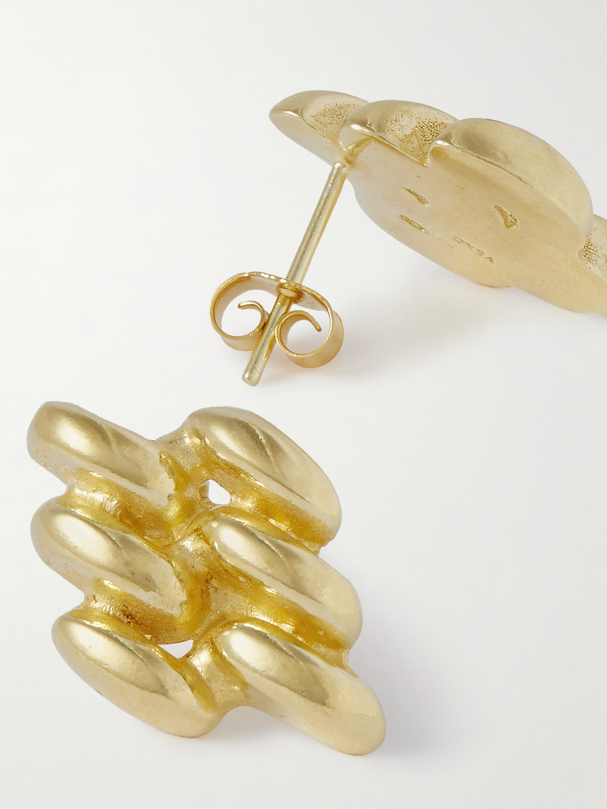 The Ysso Mini Chain Link Gold-plated Earrings In Gold
