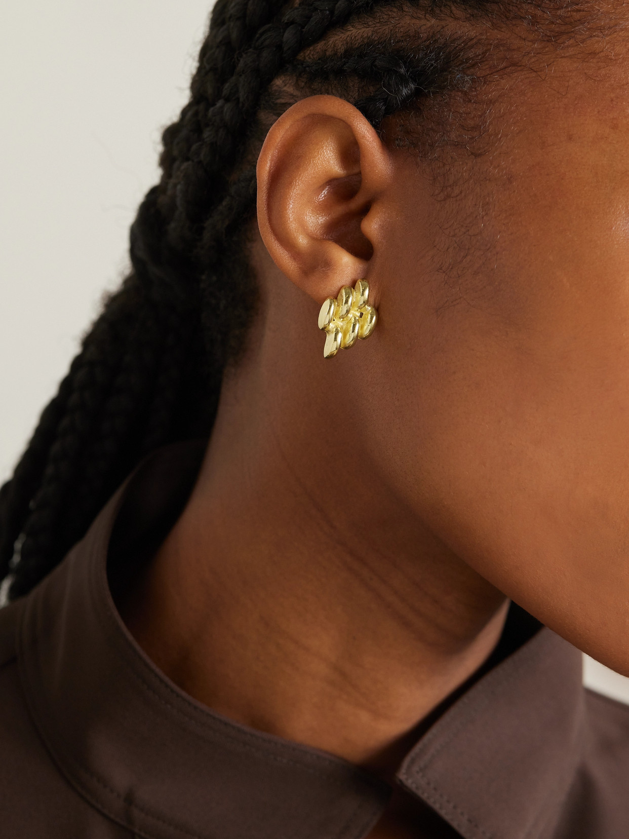 The Ysso Mini Chain Link Gold-plated Earrings In Gold