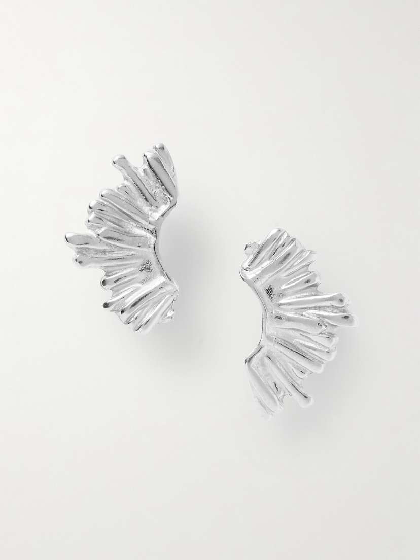 YSSO Crescent Sun Sterling Silver Earrings