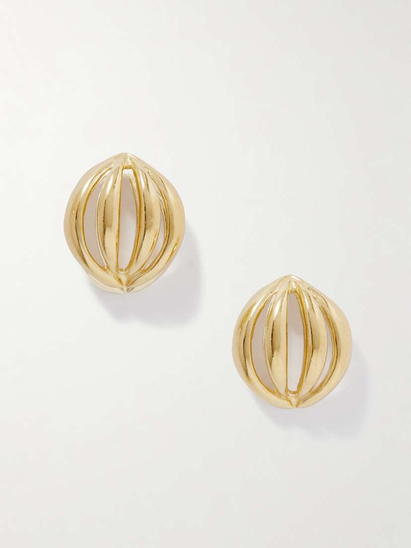 YSSO Flower Bud Large Gold-plated Earrings