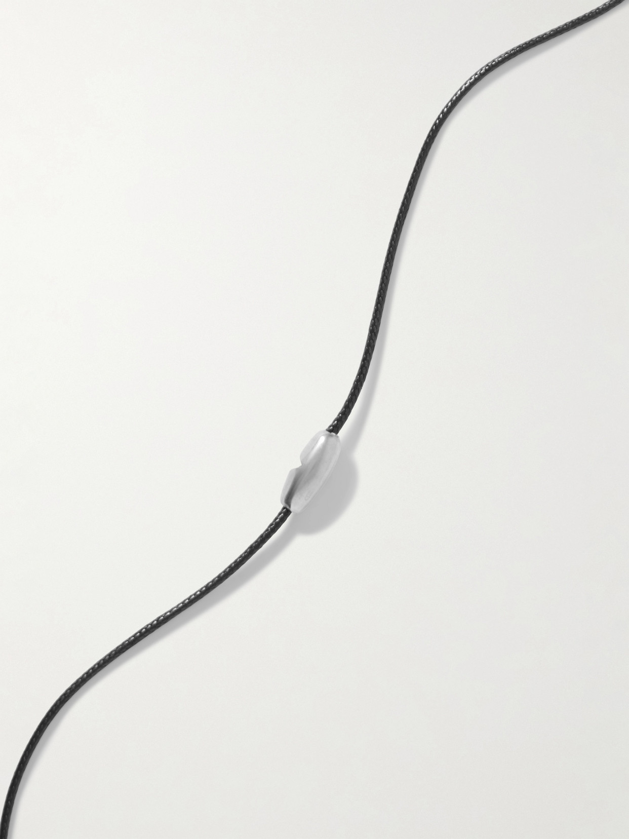 The Ysso Aesop Silver And Cord Necklace In Silver