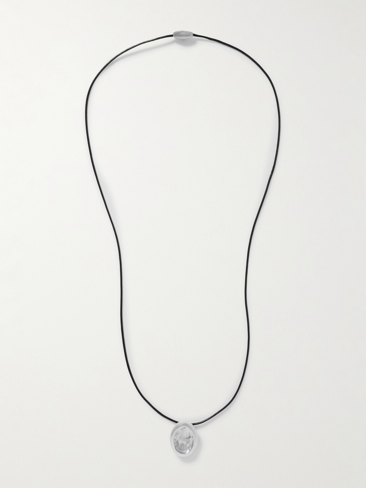 The Ysso Aesop Silver And Cord Necklace In Metallic