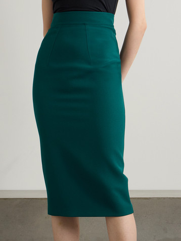 Safiyaa Hokoku stretch-crepe midi skirt
