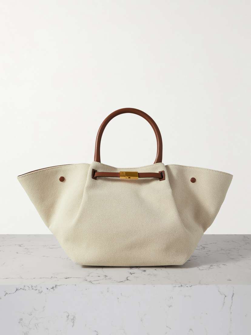 DeMellier New York Leather-trimmed Canvas Tote