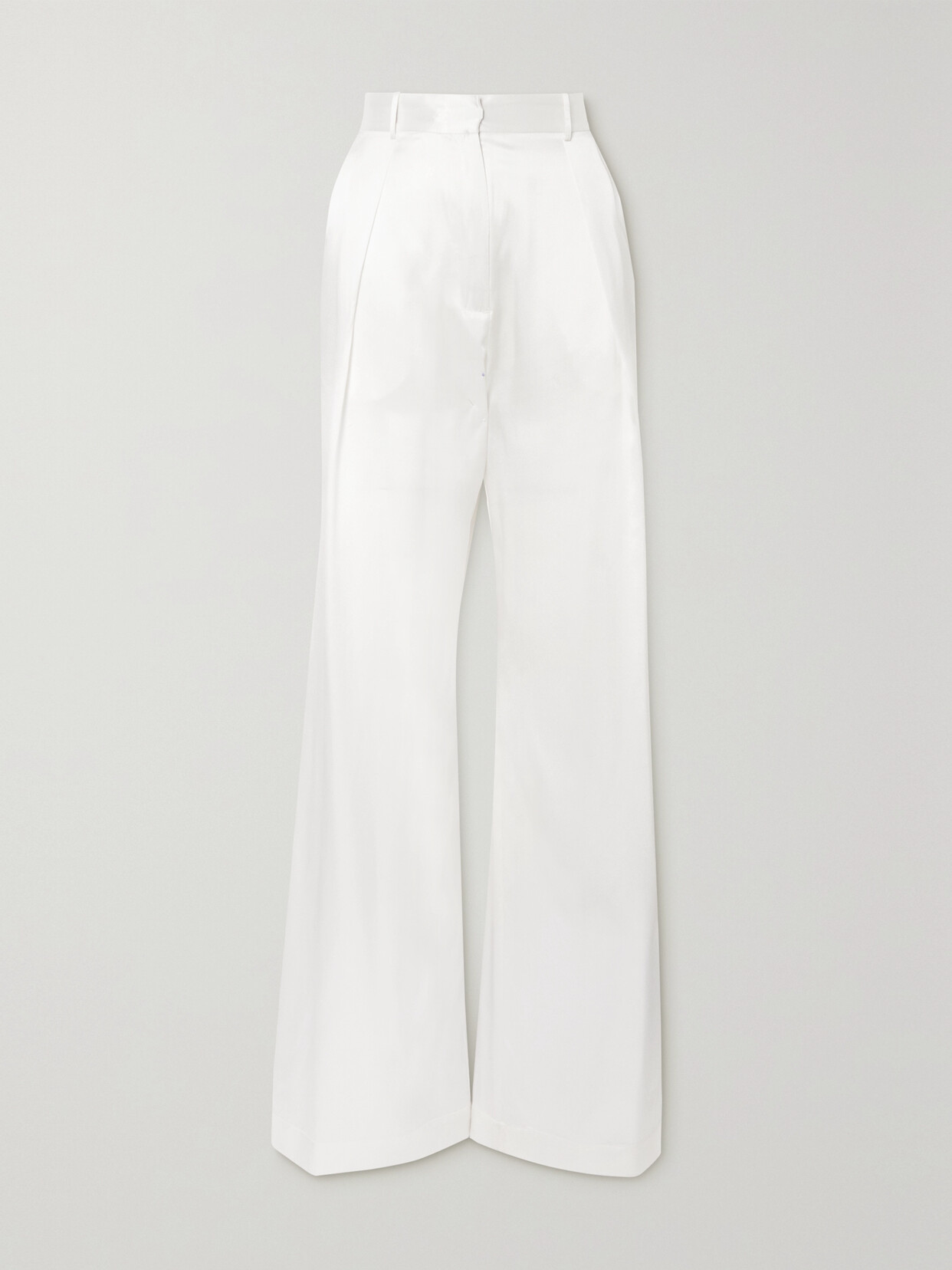 Michael Lo Sordo Boy Silk-satin Wide-leg Trousers In White