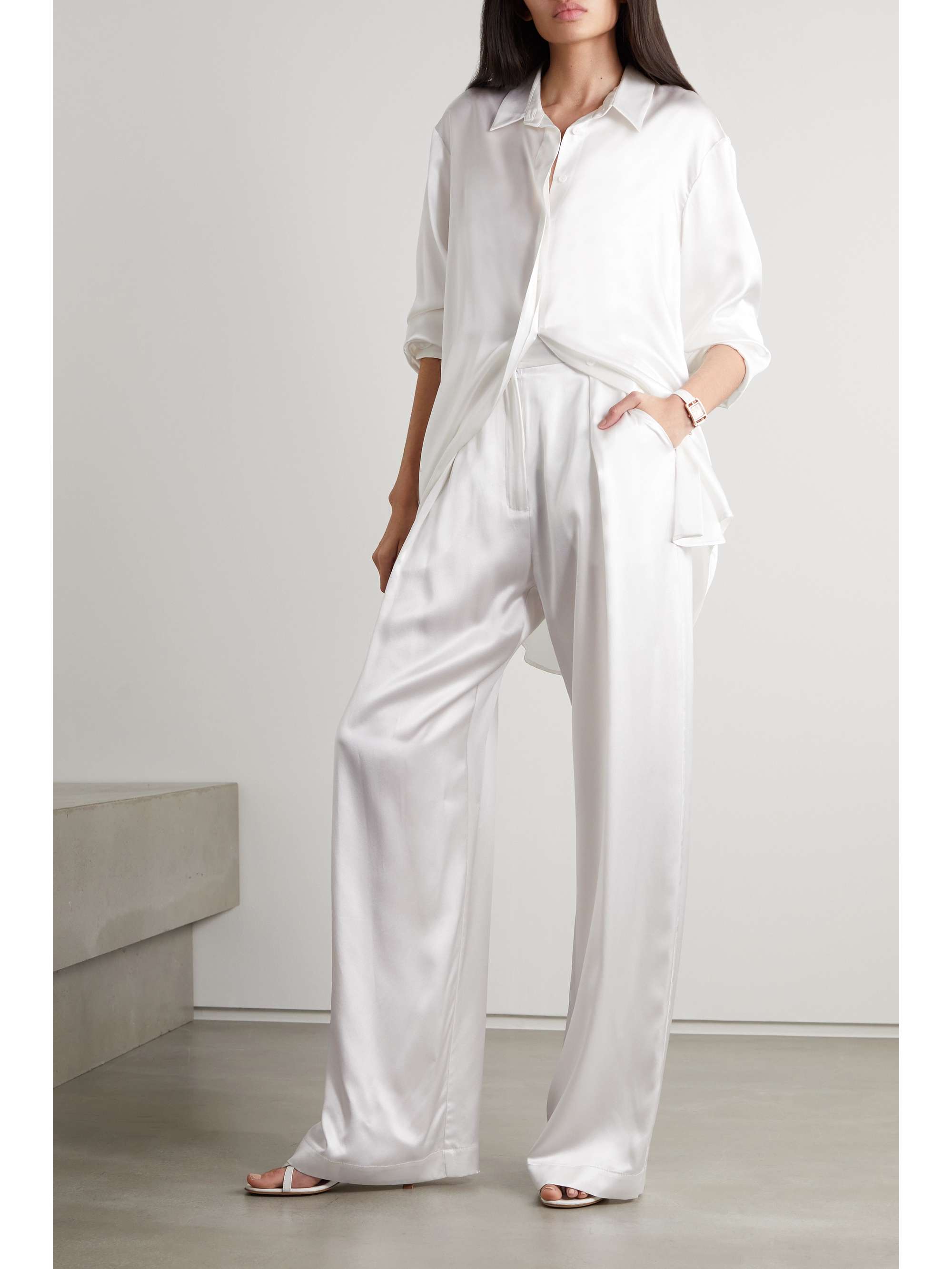 MICHAEL LO SORDO Boy silk-satin wide-leg pants | NET-A-PORTER
