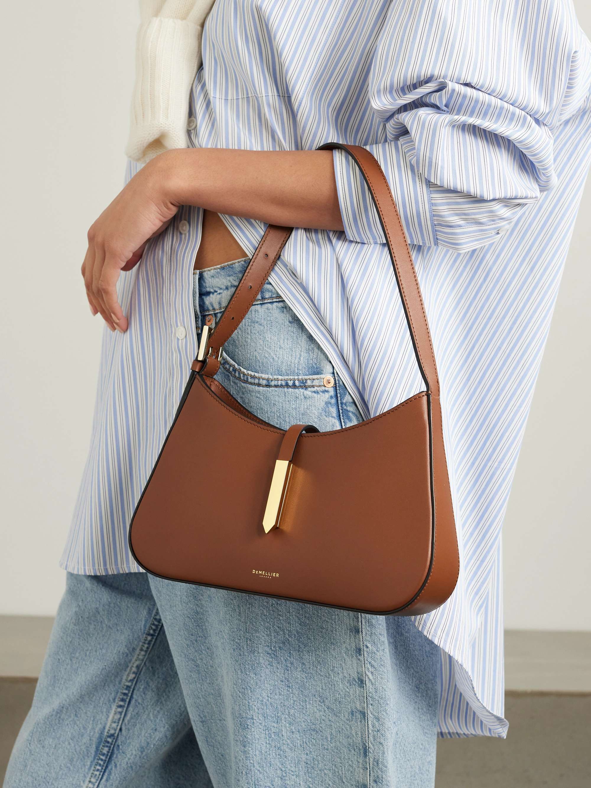 Tokyo leather shoulder bag tan One Size