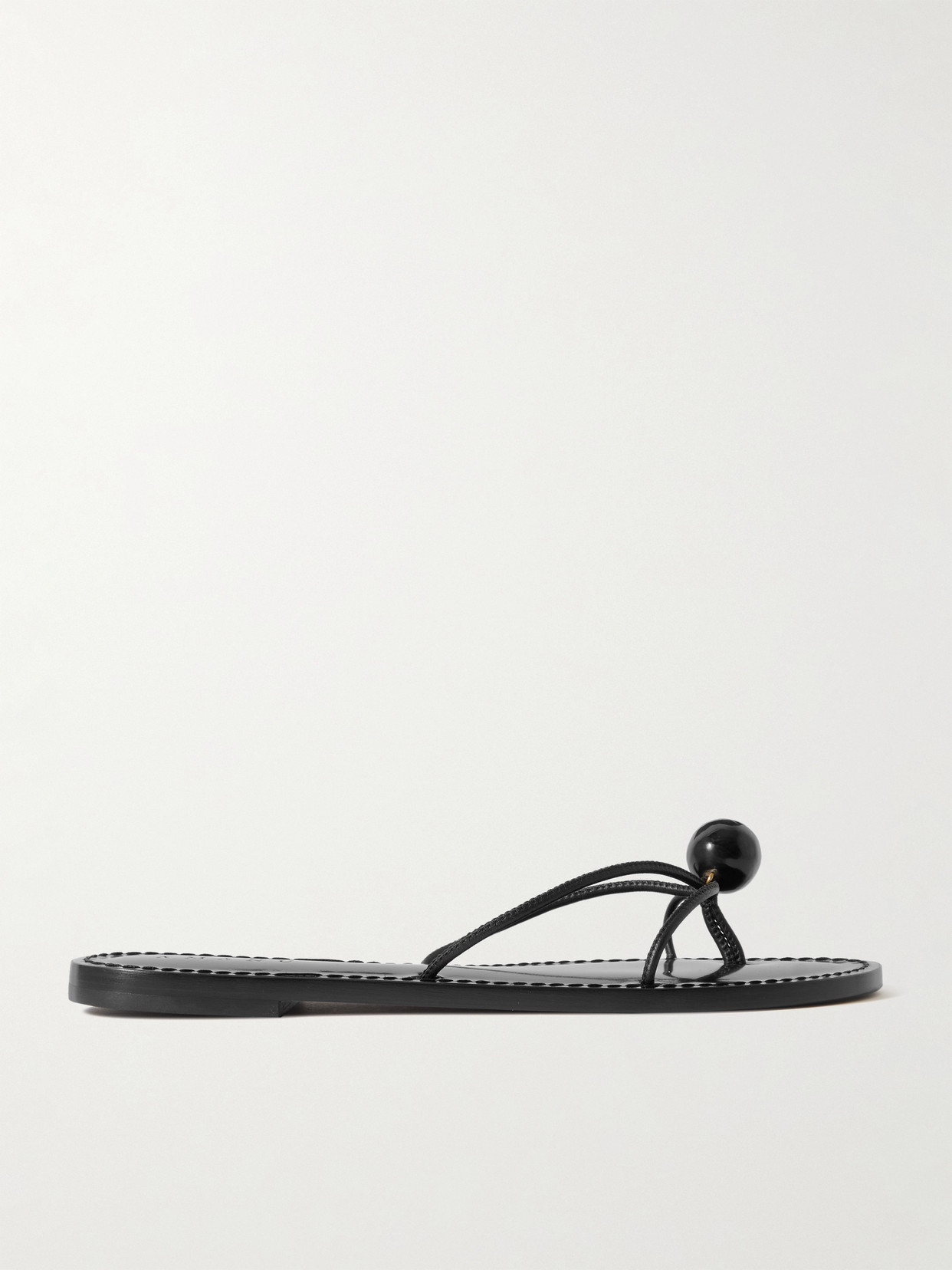 Amanu The Malawi Embellished Leather Sandals In Black