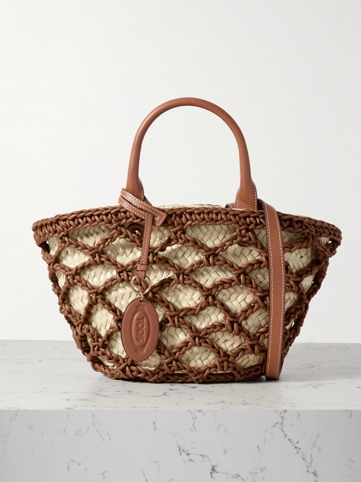 Tod's - Woven Leather And Raffia Tote - Brown
