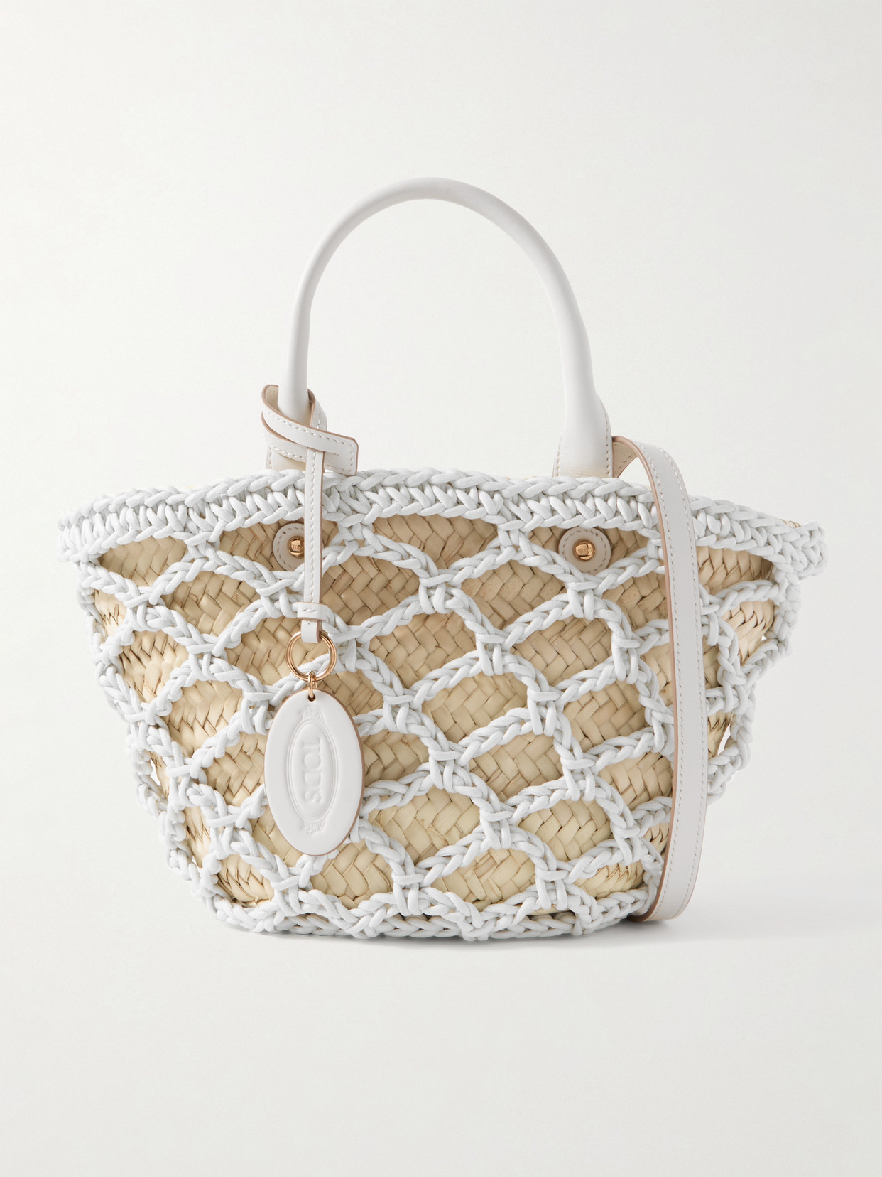 Tod's - Woven Leather And Raffia Tote - White