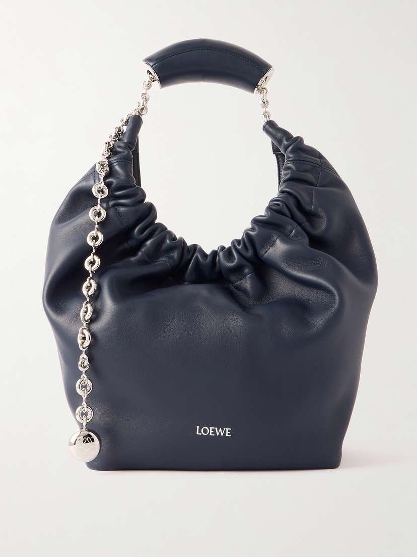Loewe Squeeze Small Chain-embellished Gathered Leather Shoulder Bag